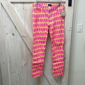 Kate Spade/Saturday bright pink, orange and white jeans. New w tags. Size 29